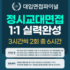 [2026 정시면접-1:1] 2026학년도 정시 교대/사범대면접 1:1 실력완성 면접컨설팅 - 3시간씩 2회 총 6시간 (면접컨설팅)